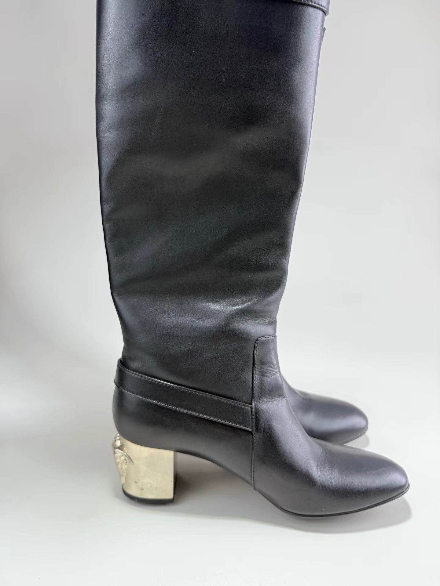Versace VERSACE Medusa Logo Knee-High Boots K1 Size US 8.5 / IT 38.5 - 3 Thumbnail