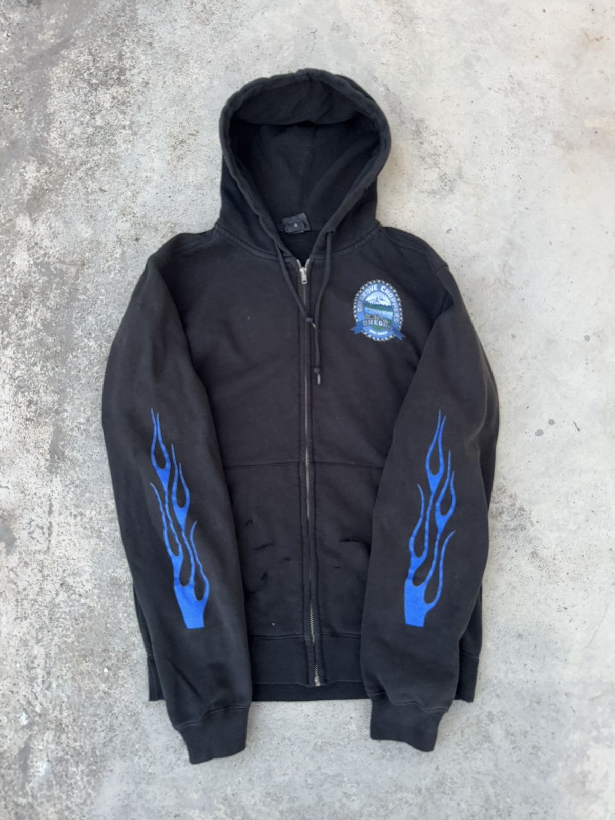 Harley Davidson Distressed Vintage Harley Davidson Styled Flames Fire Hoodie Size US S / EU 44-46 / 1 - 3 Thumbnail