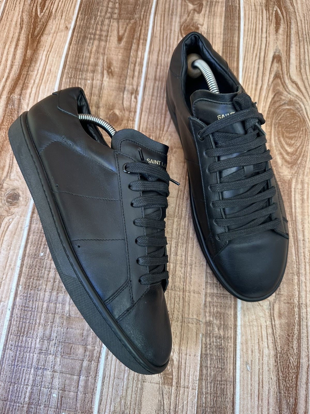 Saint Laurent Paris Saint Laurent SL/01 Black Leather Signature Court Classics Size US 8 / EU 41 - 1 Thumbnail