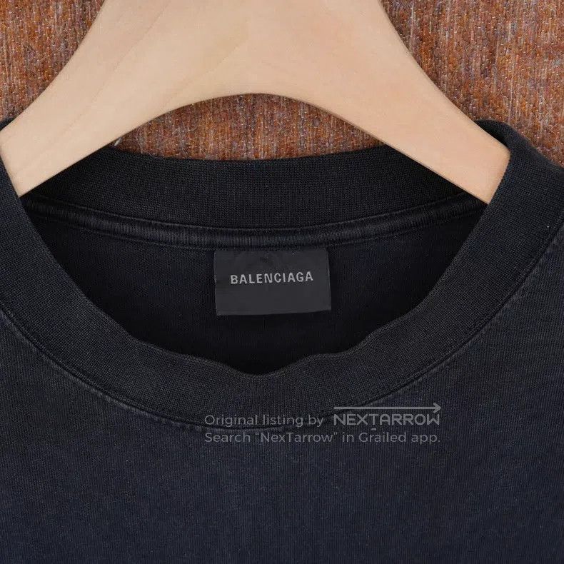 Balenciaga Balenciaga Washed Distressed Crystal T-Shirt Size US XS / EU 42 / 0 - 3 Thumbnail