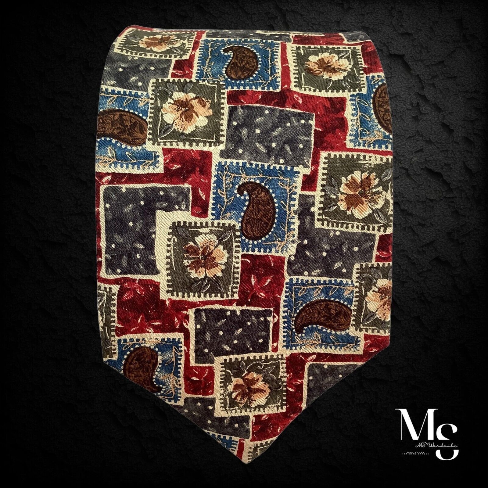 Christian Dior Monsieur CHRISTIAN DIOR MONSIEUR Multicolor Floral & Paisley Silk Tie Size ONE SIZE - 1 Thumbnail
