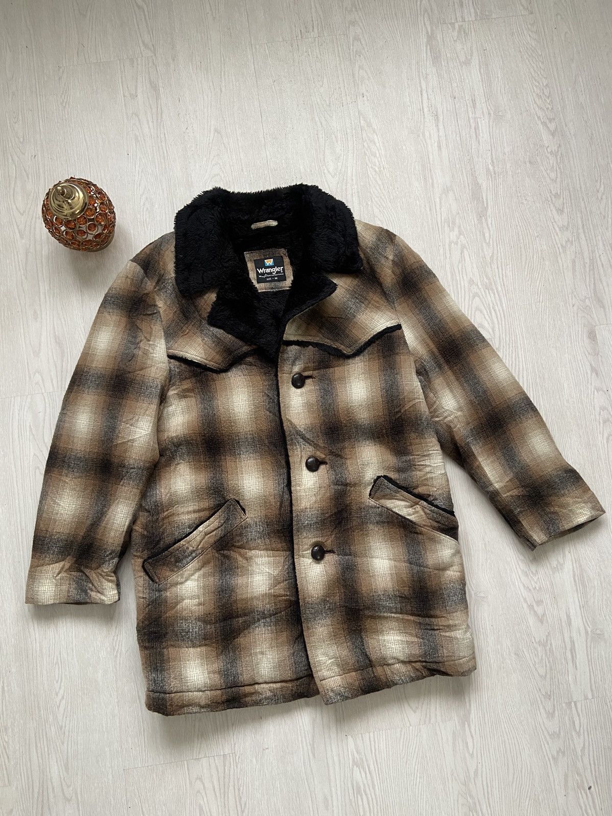 Wrangler Vintage 1990’s Wrangler Shadow Plaid Sherpa Jacket Size US M / EU 48-50 / 2 - 1 Thumbnail