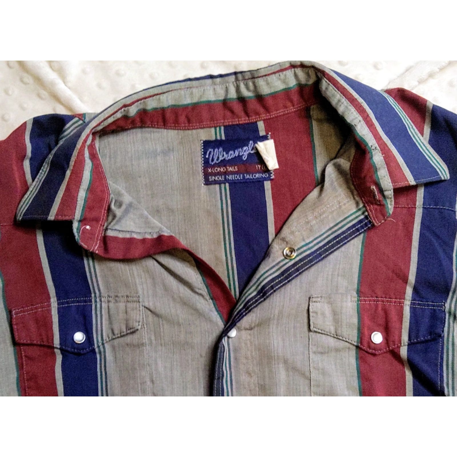 Wrangler VINTAGE Wrangler Shirt Men L Gray Striped Button-Up 90s Western Casual Workwear Size US L / EU 52-54 / 3 - 4 Thumbnail