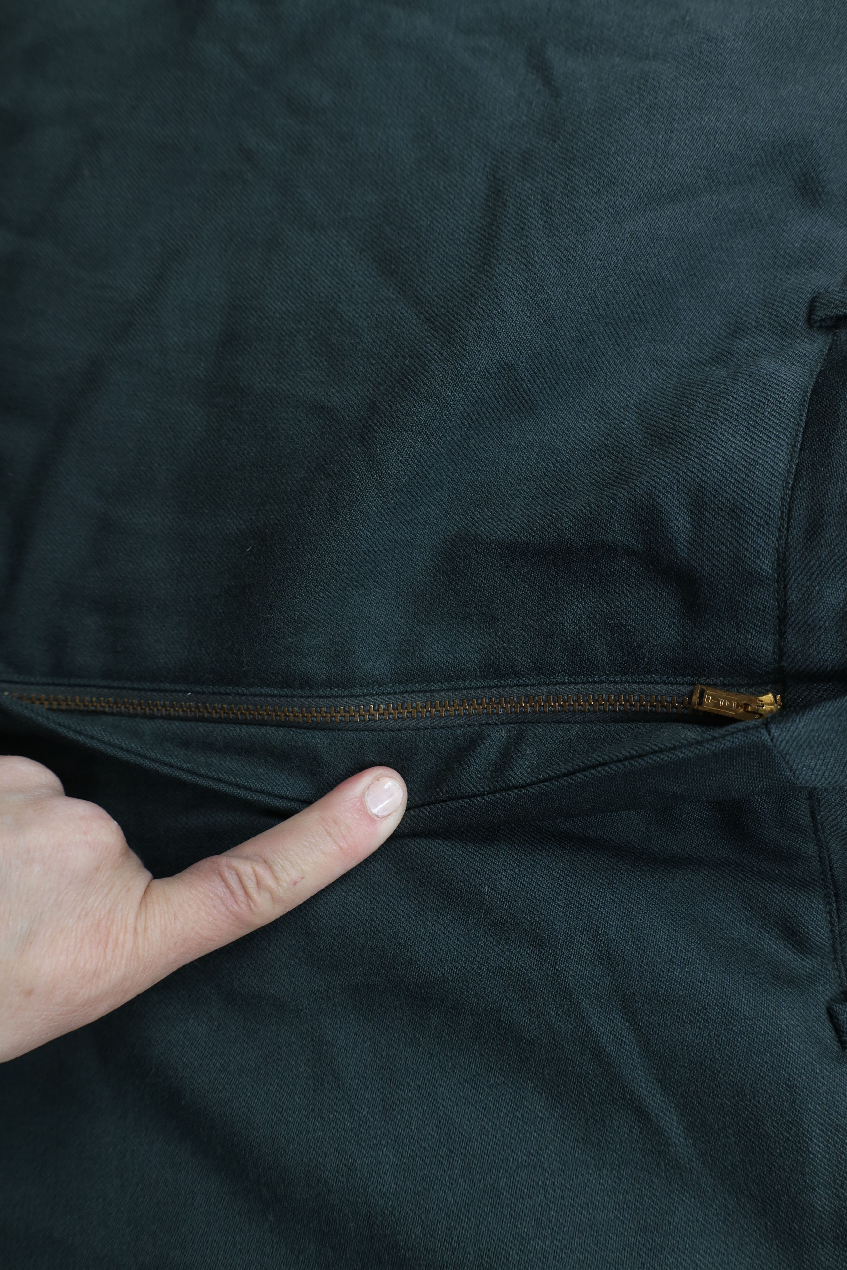 Vintage Vintage 60s Vietnam War Green Wool Wide Leg Trousers Pants Size US 36 / EU 52 - 5 Thumbnail