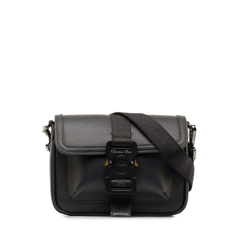image of Dior Mini Leather Hit The Road Bag in Black, Women's