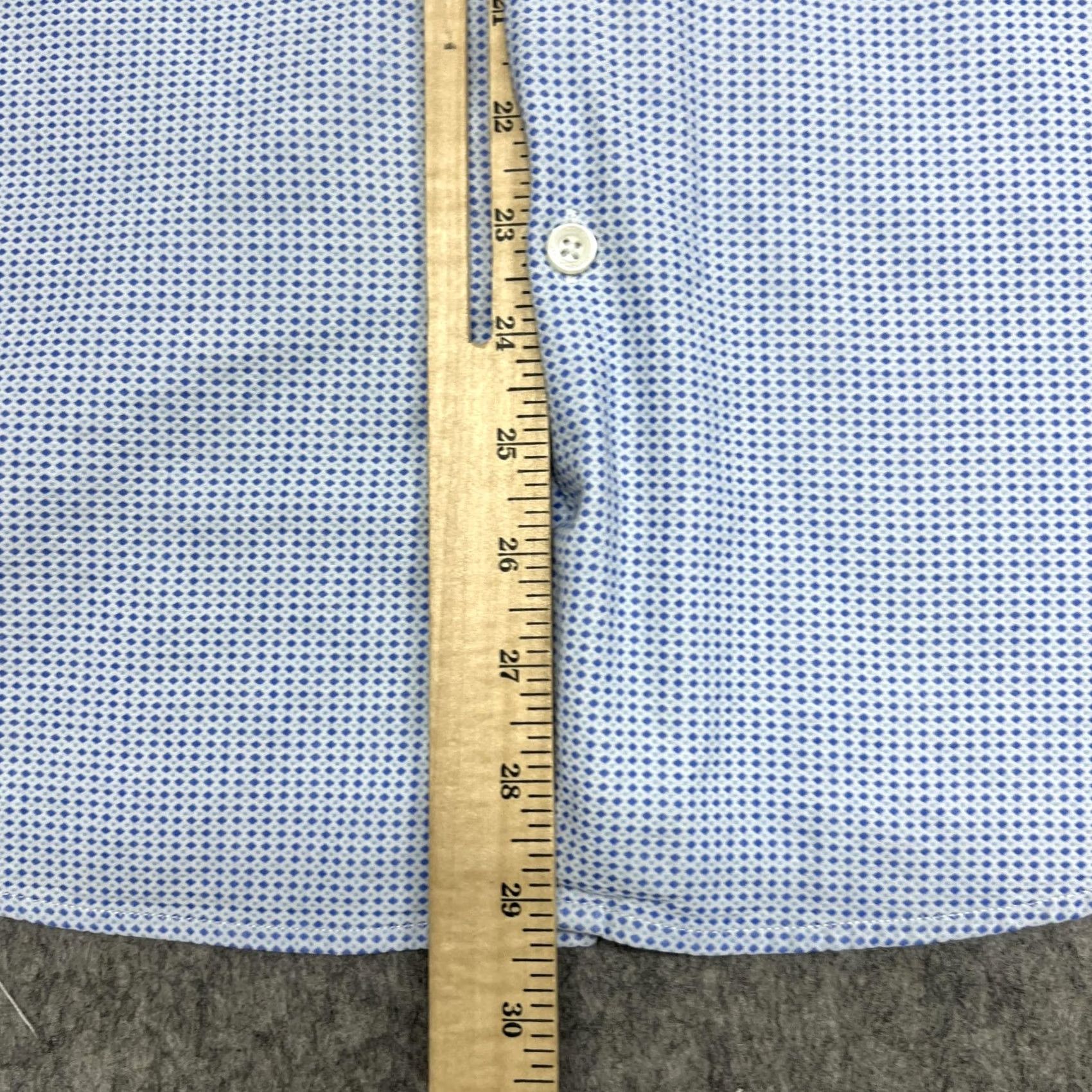 Vintage Duchamp Blue Geometric Dress Shirt Mens XL Size 46R - 7 Thumbnail