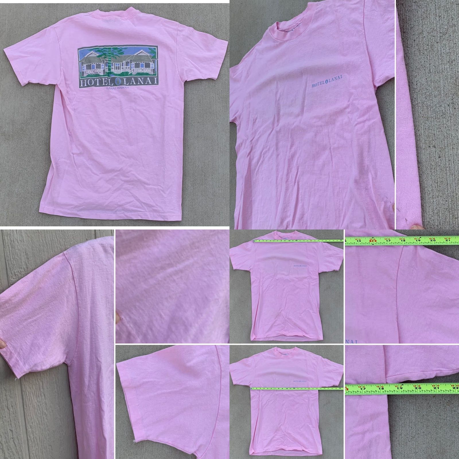 Vintage VINTAGE Hanes Beefy-T T-Shirt Shirt Mens Adult L 42-44 Cotton Pink Hotel Lanai Hawaii 80s 90s Retro Short Sleeve Crew Neck Size US L / EU 52-54 / 3 - 8 Thumbnail
