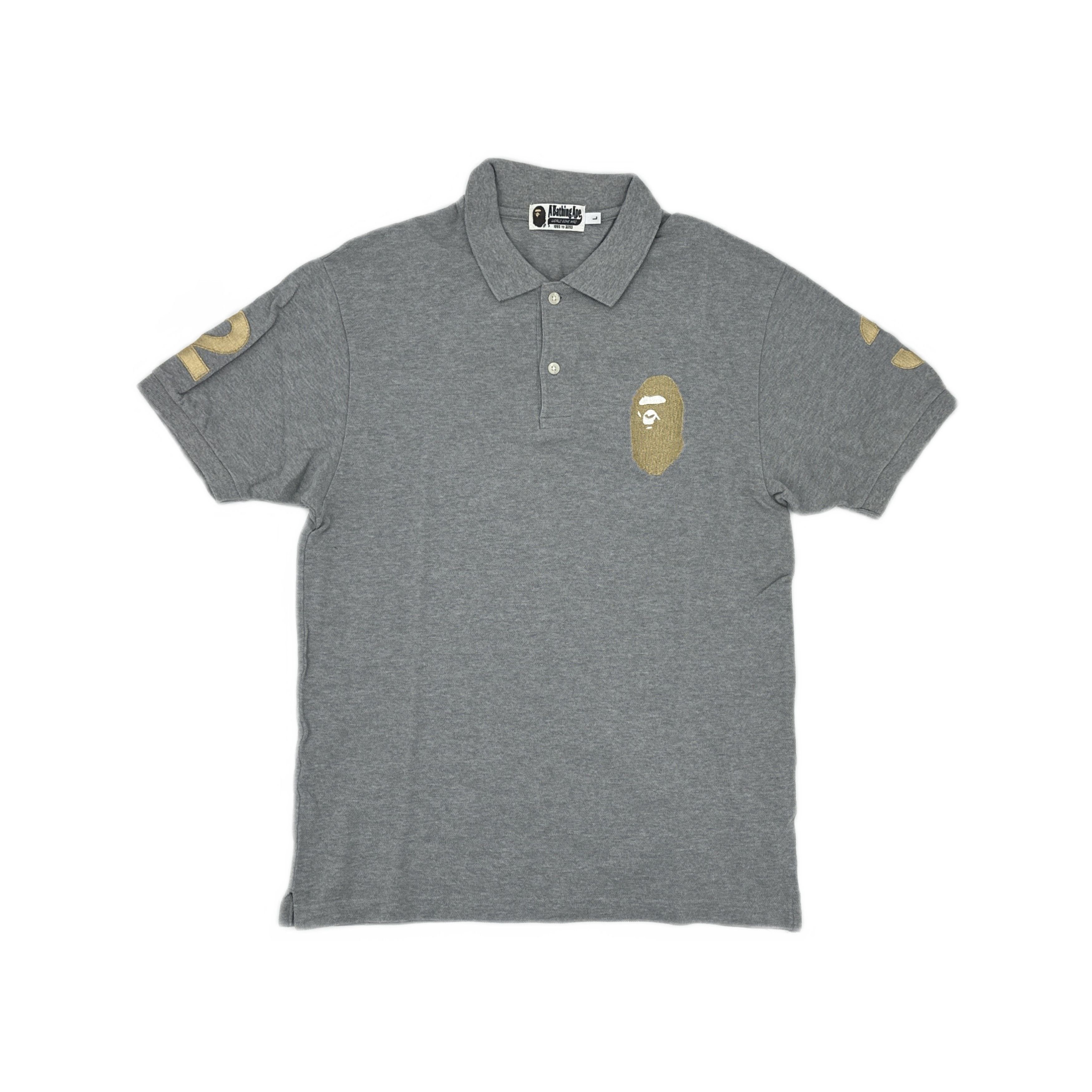 Bape A BATHING APE Gold Ape Head Polo Shirt Size L Size US L / EU 52-54 / 3 - 1 Thumbnail