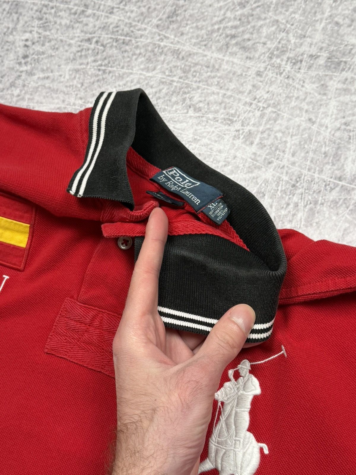 Polo Ralph Lauren Vintage Polo Ralph Lauren Red Spain Espana Polo Shirt Size US XL / EU 56 / 4 - 7 Thumbnail