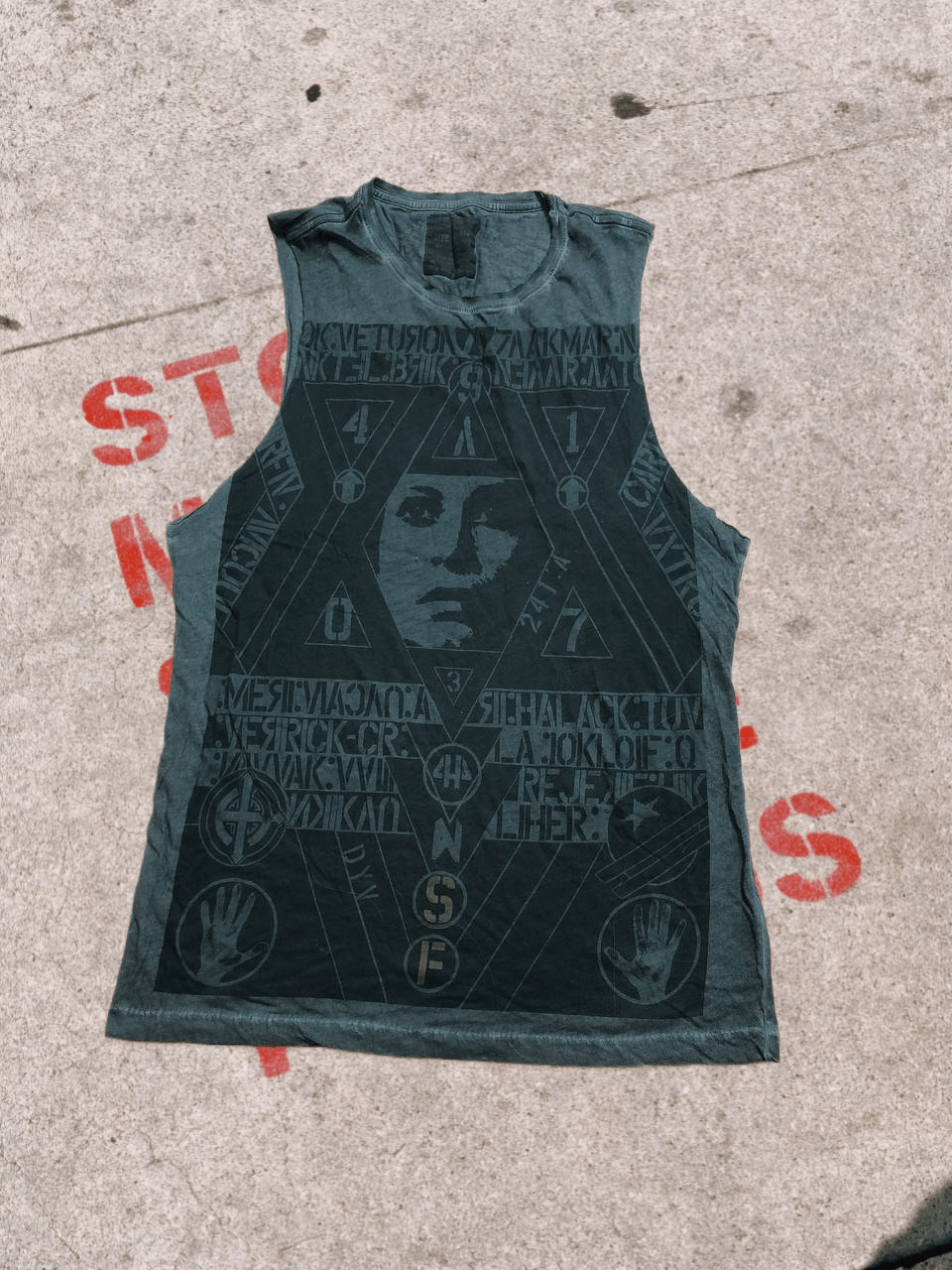 ALLSAINTS GOTHIC RARE OVERPRINTED VINTAGE TOP