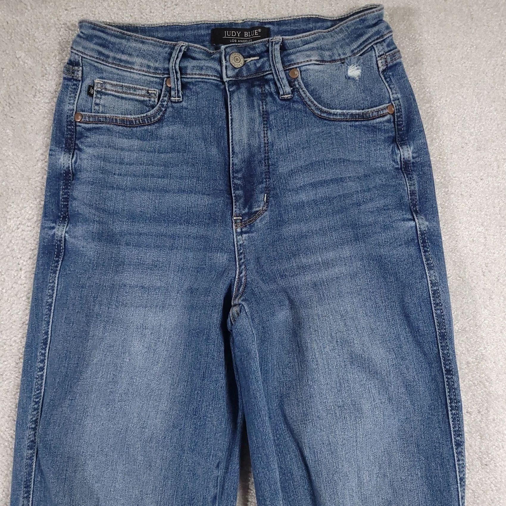 Denime Judy Blue Jeans Women's 7 Distressed Flared Boho Stretch Denim Jeans Bohemian Regular 5-Pocket Blue Autumn Women Size 28" / US 6 / IT 42 - 3 Thumbnail