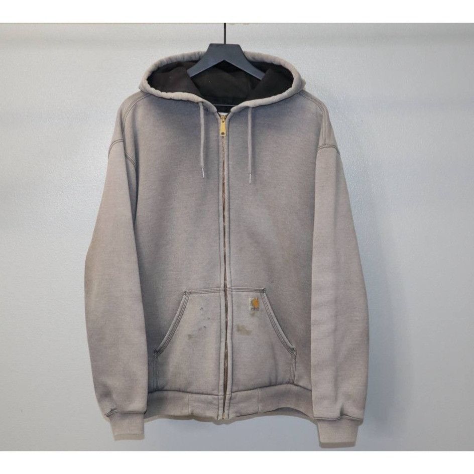 Carhartt Vintage Carhartt Men’s XL Full-Zip Hoodie Faded Gray Thermal Size US XL / EU 56 / 4 - 1 Thumbnail