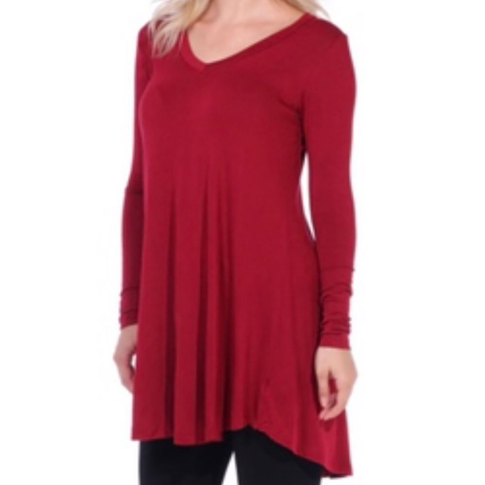 Other Entro Women’s Long Sleeve Casual Long V-Neck Shirt Blouse Size S / US 4 / IT 40 - 1 Thumbnail