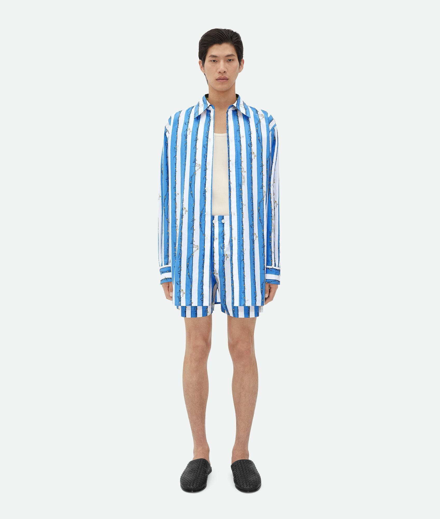 Bottega Veneta Blue Swimmers Print Bermuda Shorts Size US 36 / EU 52 - 3 Thumbnail