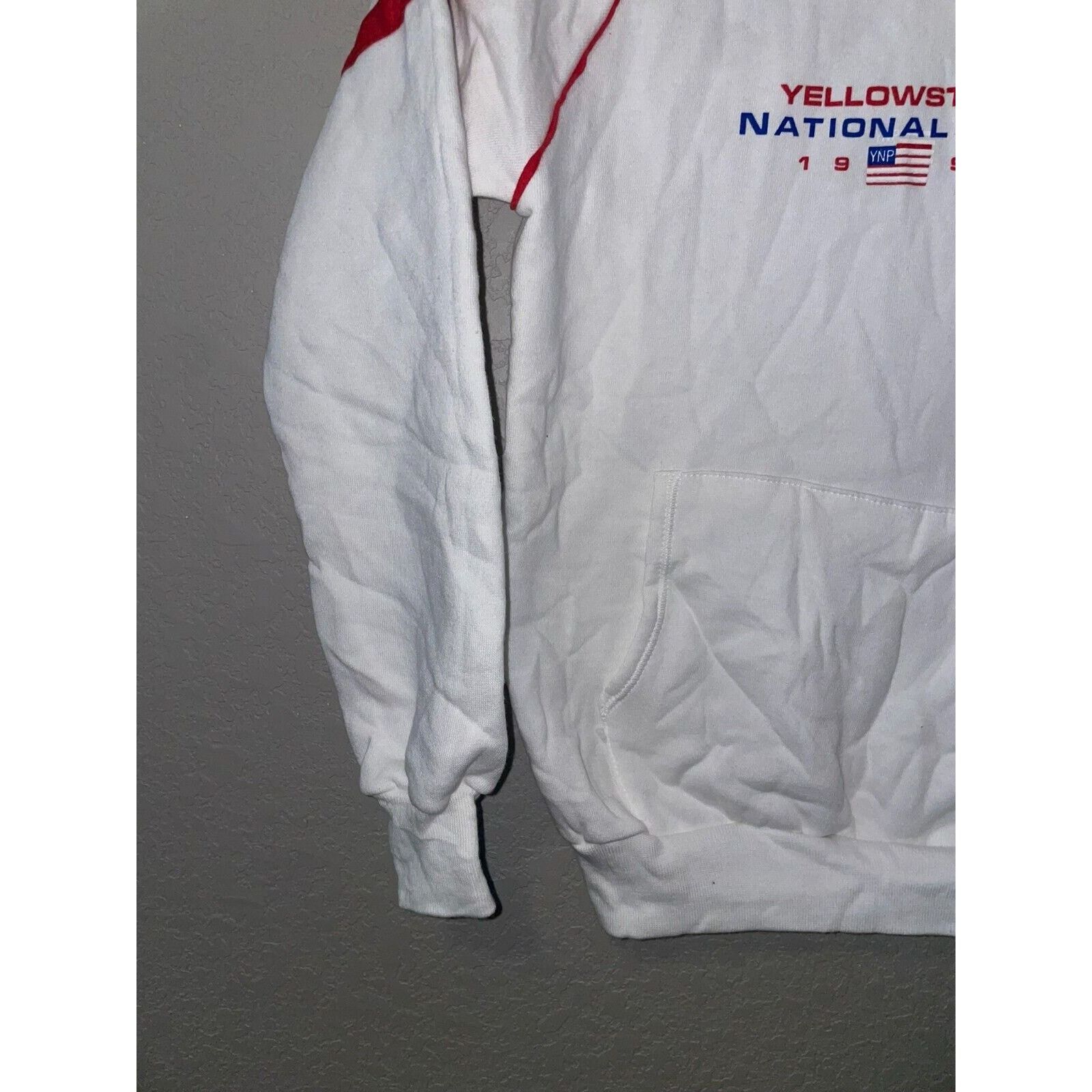 Jerzees Vintage Yellowstone Hoodie National Park White VTG 90s Small Size US S / EU 44-46 / 1 - 6 Thumbnail