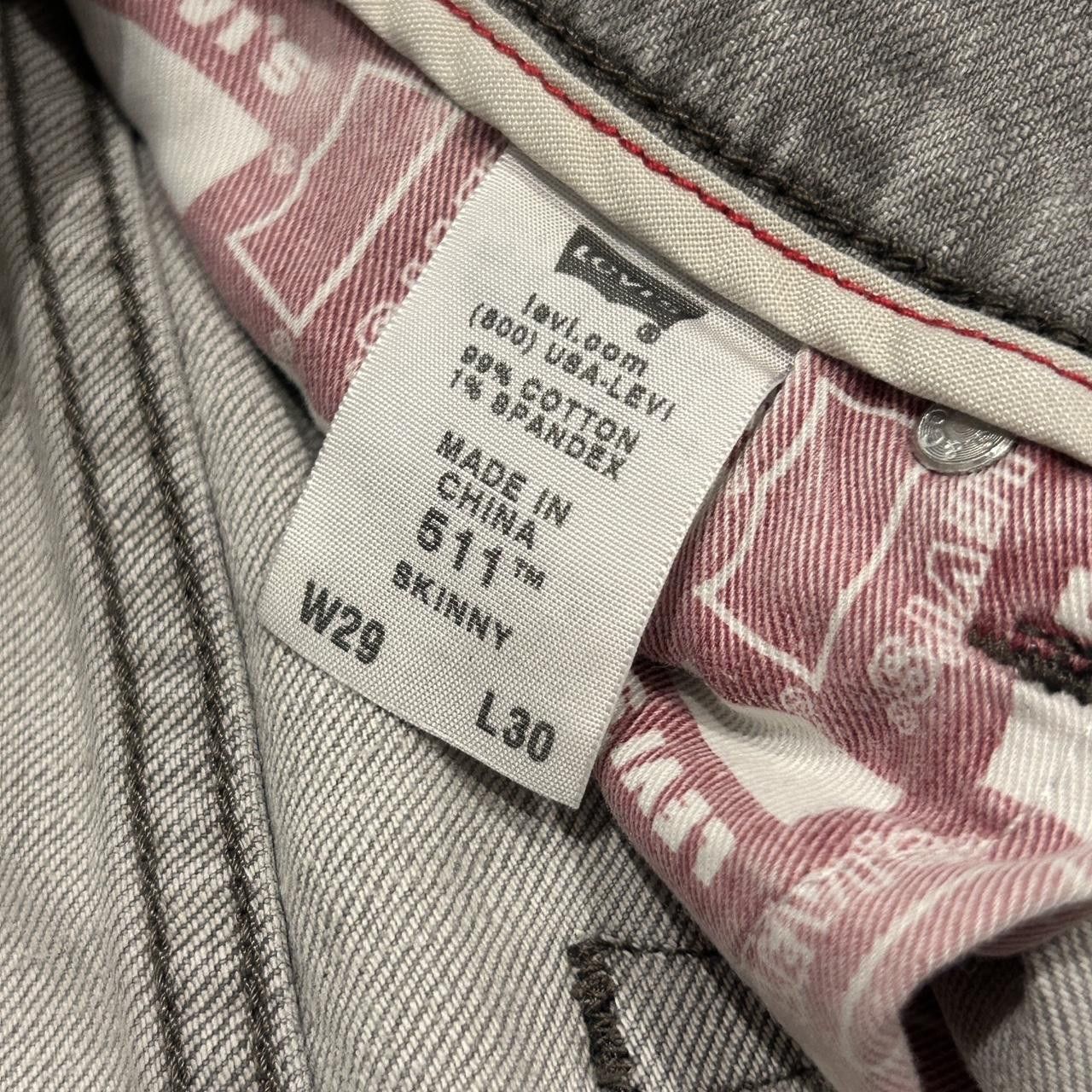 Levi's × Levi's Vintage Clothing Vintage Levi Skinny 511 Grey Jeans Size US 29 - 2 Thumbnail