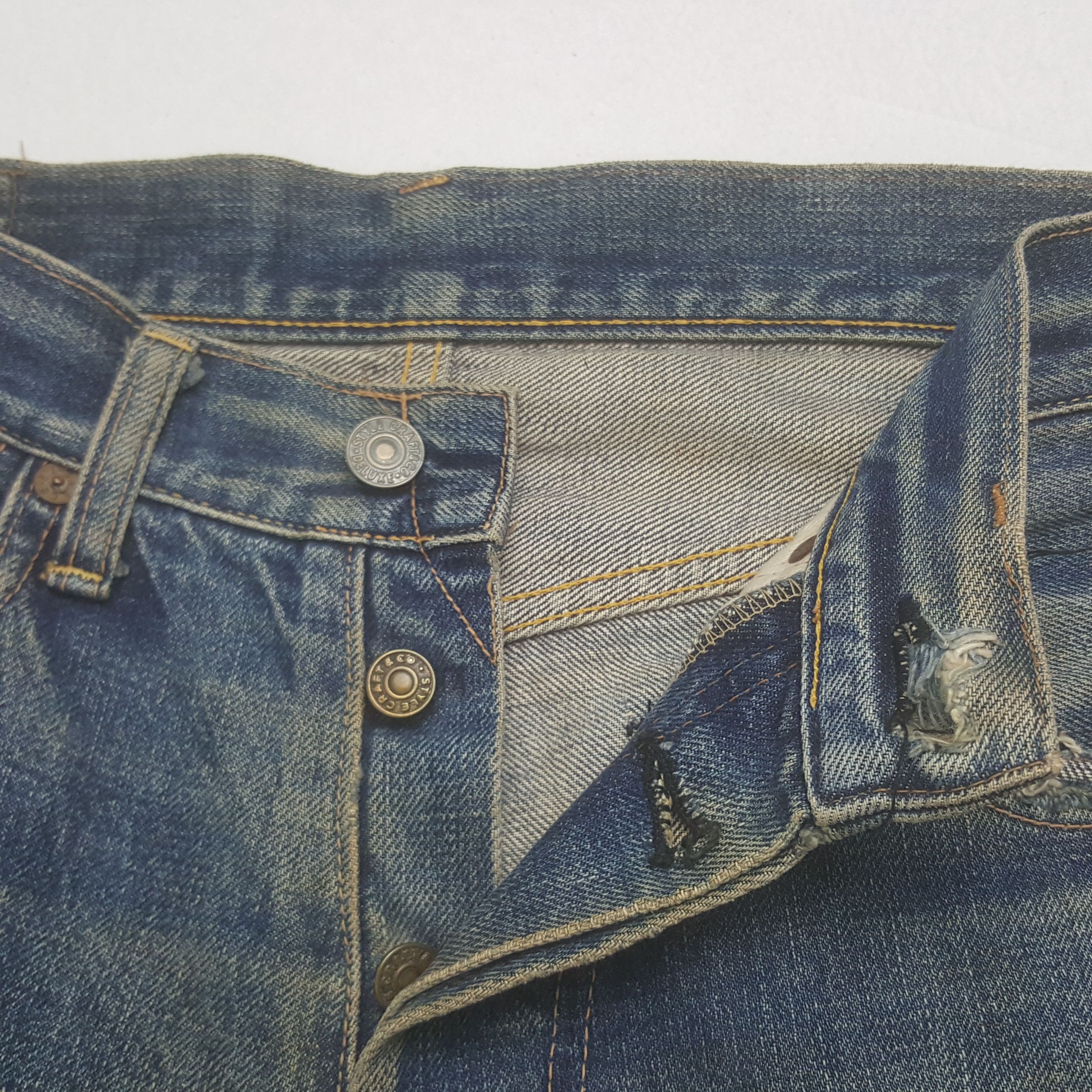 Evisu Vintage Evis Japanese Brand Daicock Custom Art Denim Jeans Size US 27 - 7 Thumbnail