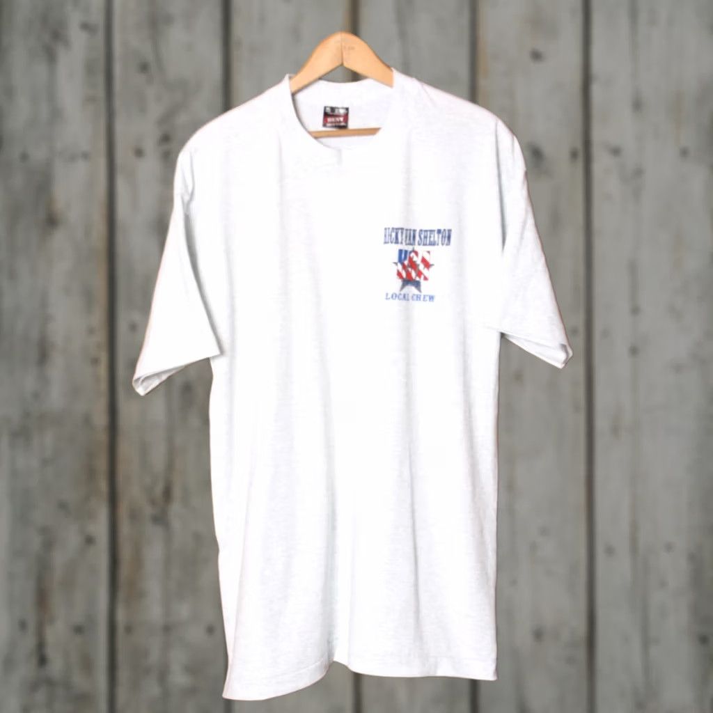 Fruit Of The Loom VINTAGE Fruit of the Loom T-Shirt Crew Neck Short Sleeve XL Gray Ricky Van Shelton USA Tour Local Crew Sz. XL Mens Shirt Size US XL / EU 56 / 4 - 1 Thumbnail