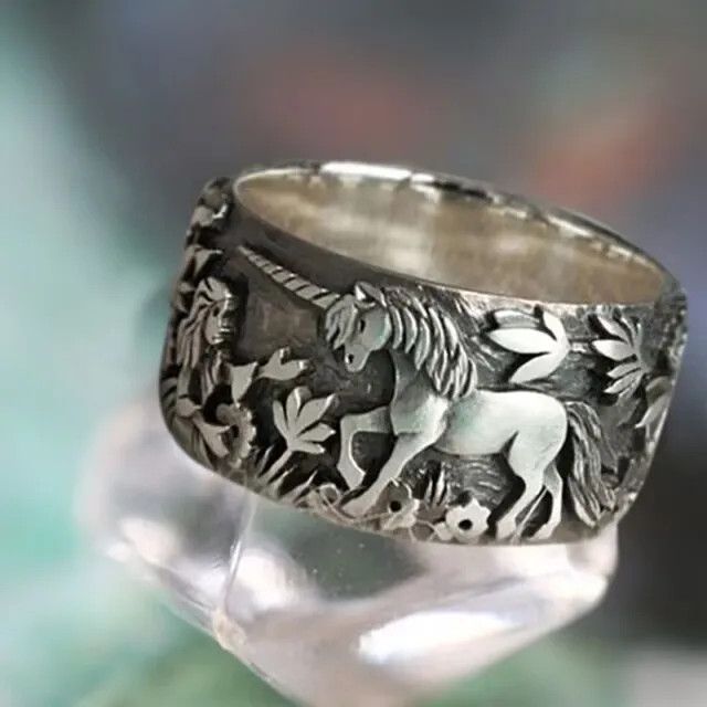 Jewelry SIZE 10 Unicorn Flower Lady Ring Size ONE SIZE - 5 Thumbnail