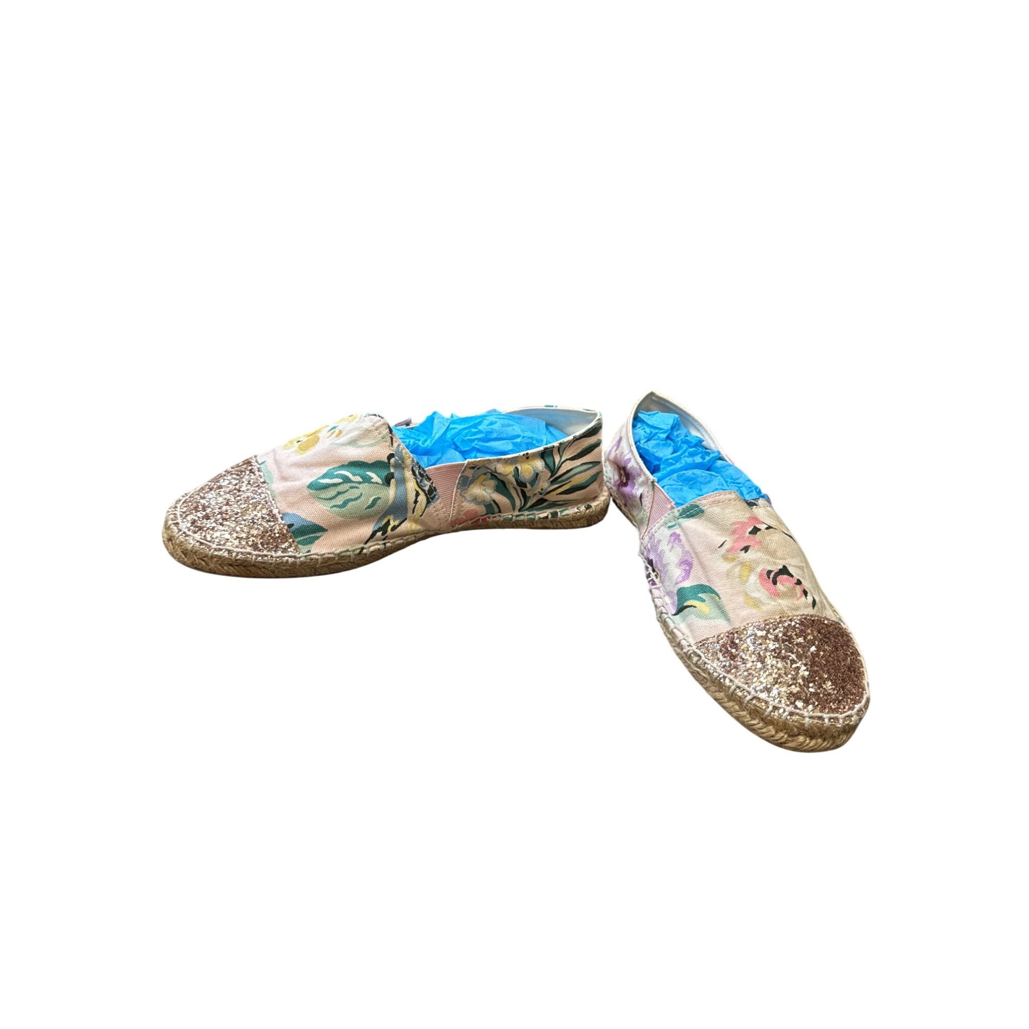 Designer Cath Kidston Womens Floral Glitter Espadrilles Size 7 Size US 7 / IT 37 - 3 Thumbnail