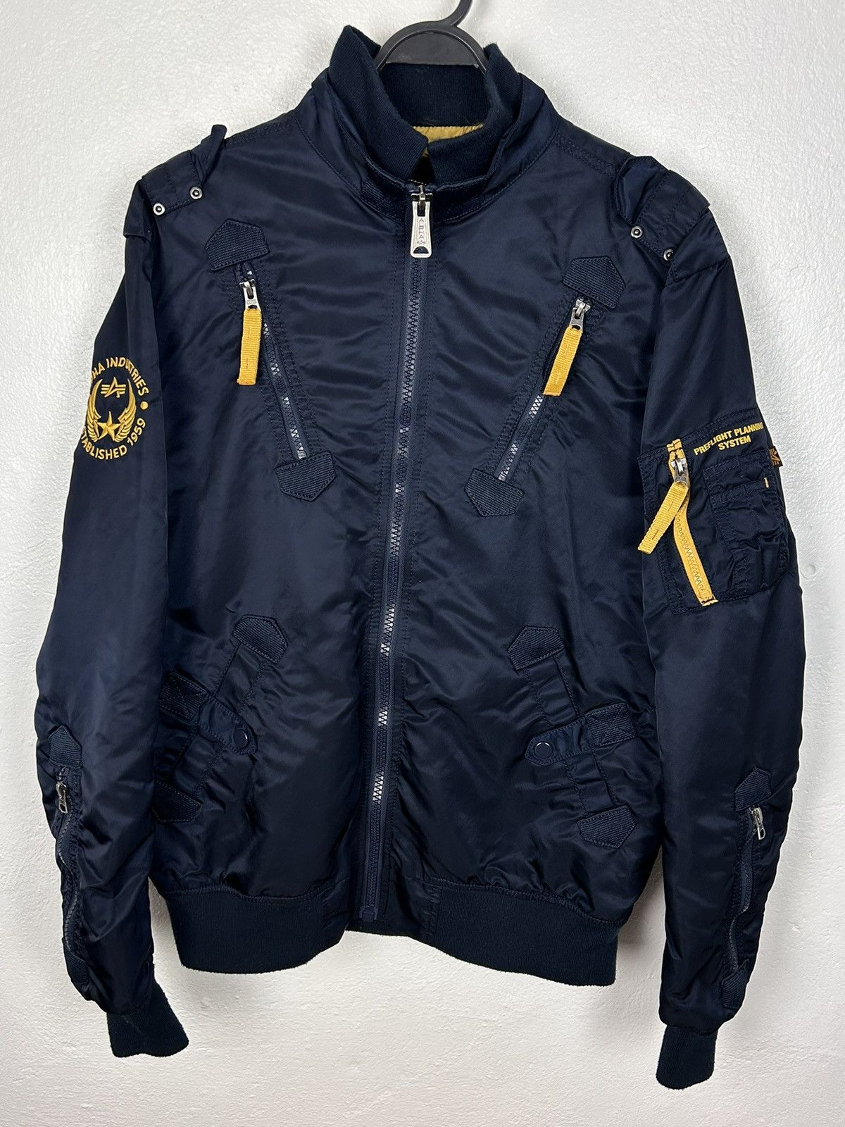 image of Alpha Industries Falcon Ii Flyer's Bomber Jacket In Blue, Men's (Size Large)