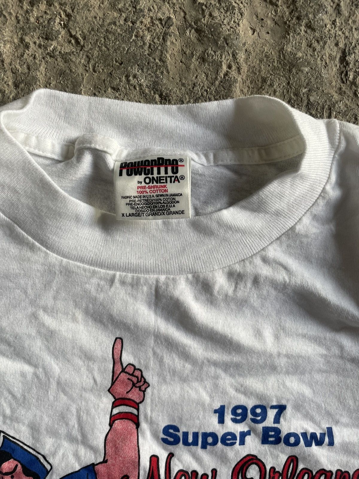 NFL 1997 NFL Super Bowl Patriots vs Packers single stitch tee Size US XL / EU 56 / 4 - 6 Thumbnail
