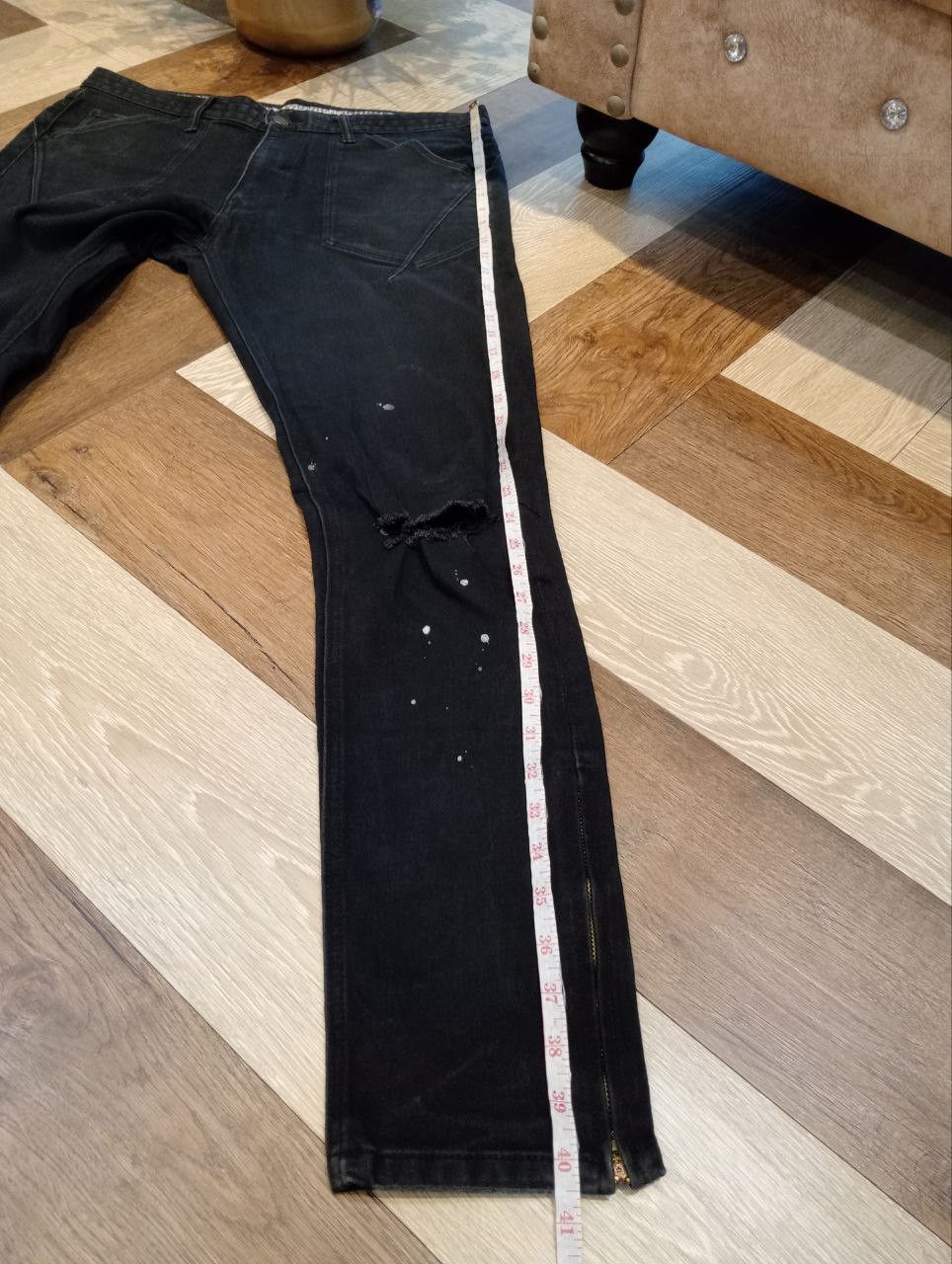Number (N)ine NUMBER NINE JAPAN BLACK STRETCH ANKLE ZIP PANTS Size US 34 / EU 50 - 16 Thumbnail