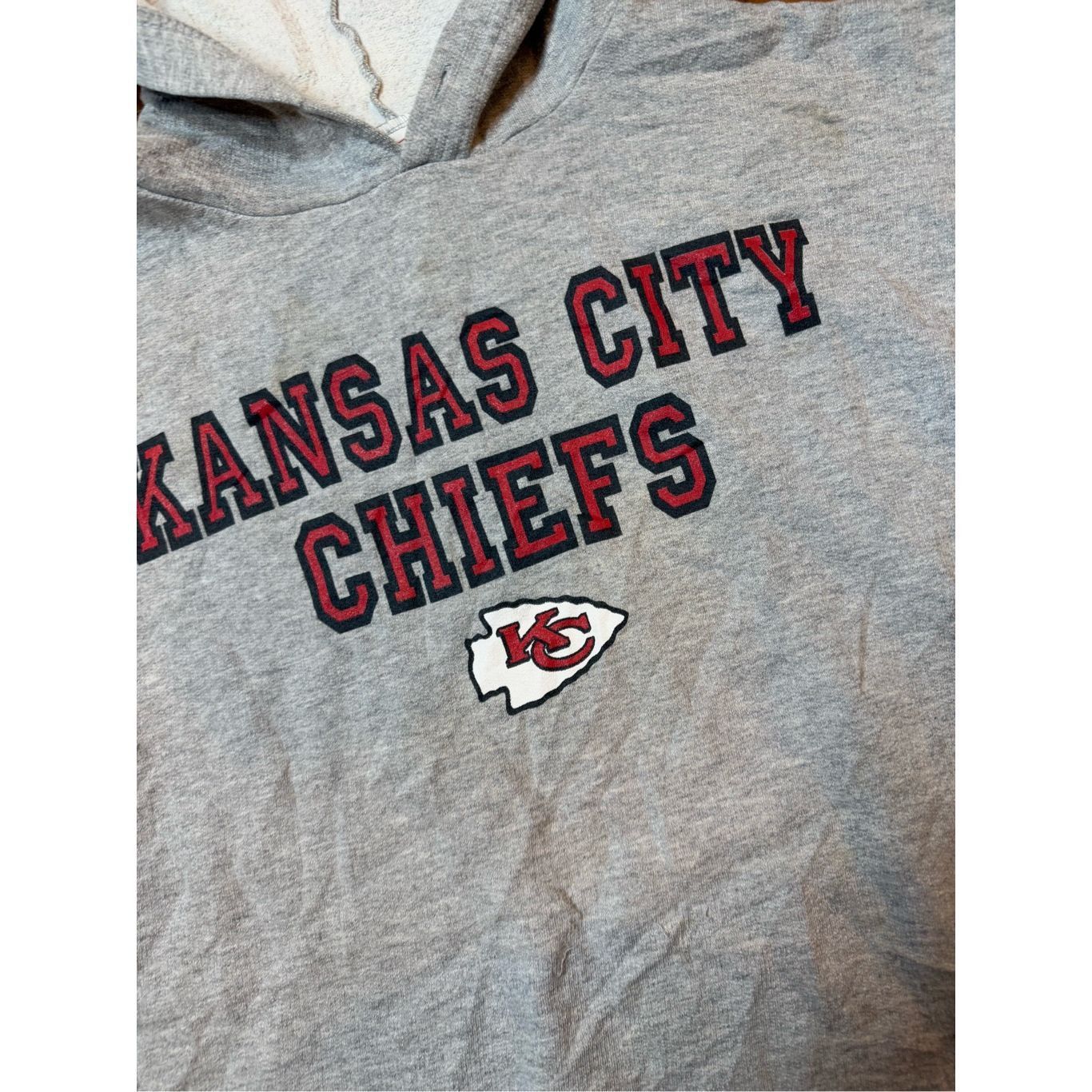 NFL Vintage Y2K Kansas City Chiefs Cropped Hoodie Sweatshirt Gre Size US M / EU 48-50 / 2 - 2 Thumbnail