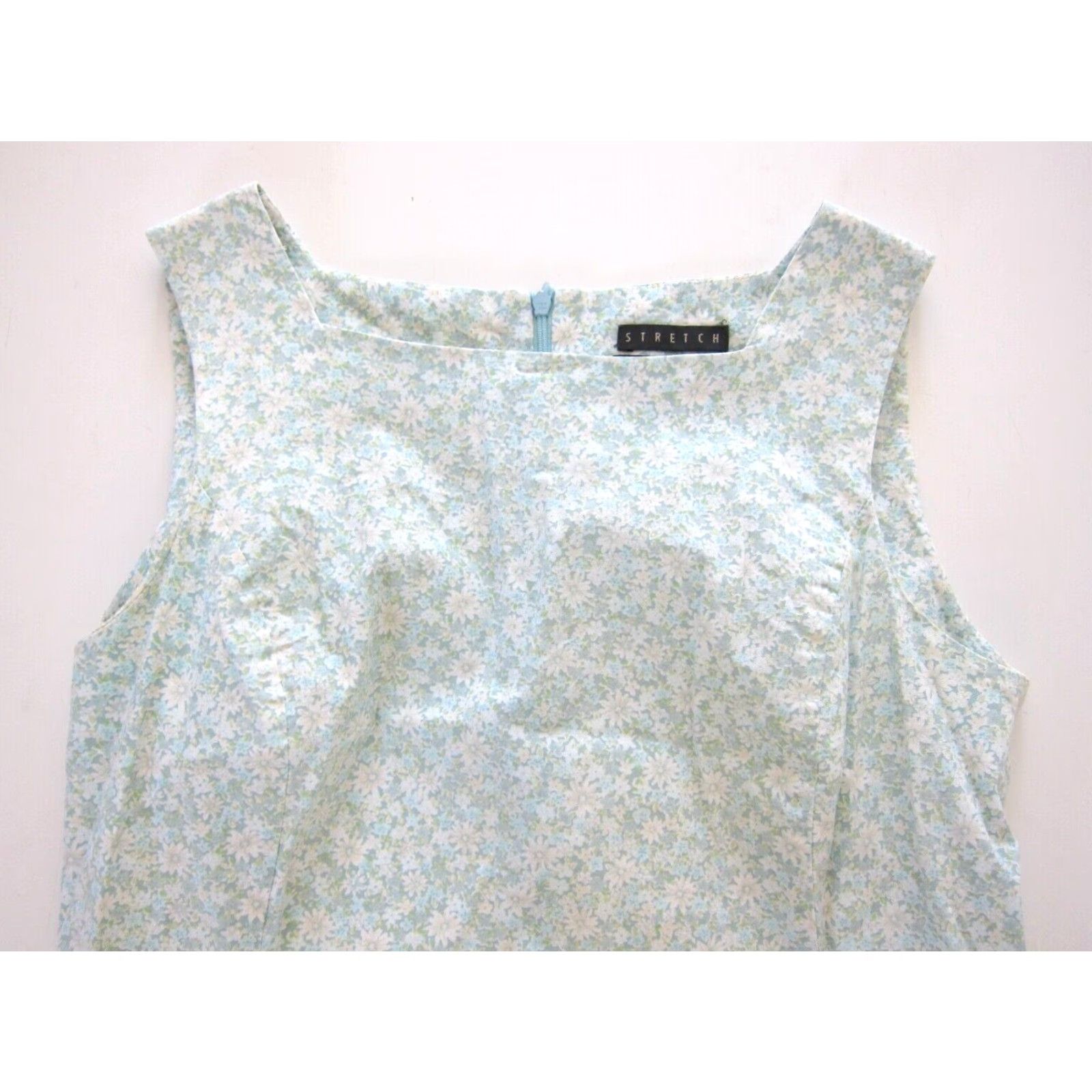 Van Heusen VINTAGE Van Heusen Cotton Stretch Green Ivory Floral Sheath Shift Tank Sun Dress Woman 8 Size M / US 6-8 / IT 42-44 - 3 Thumbnail