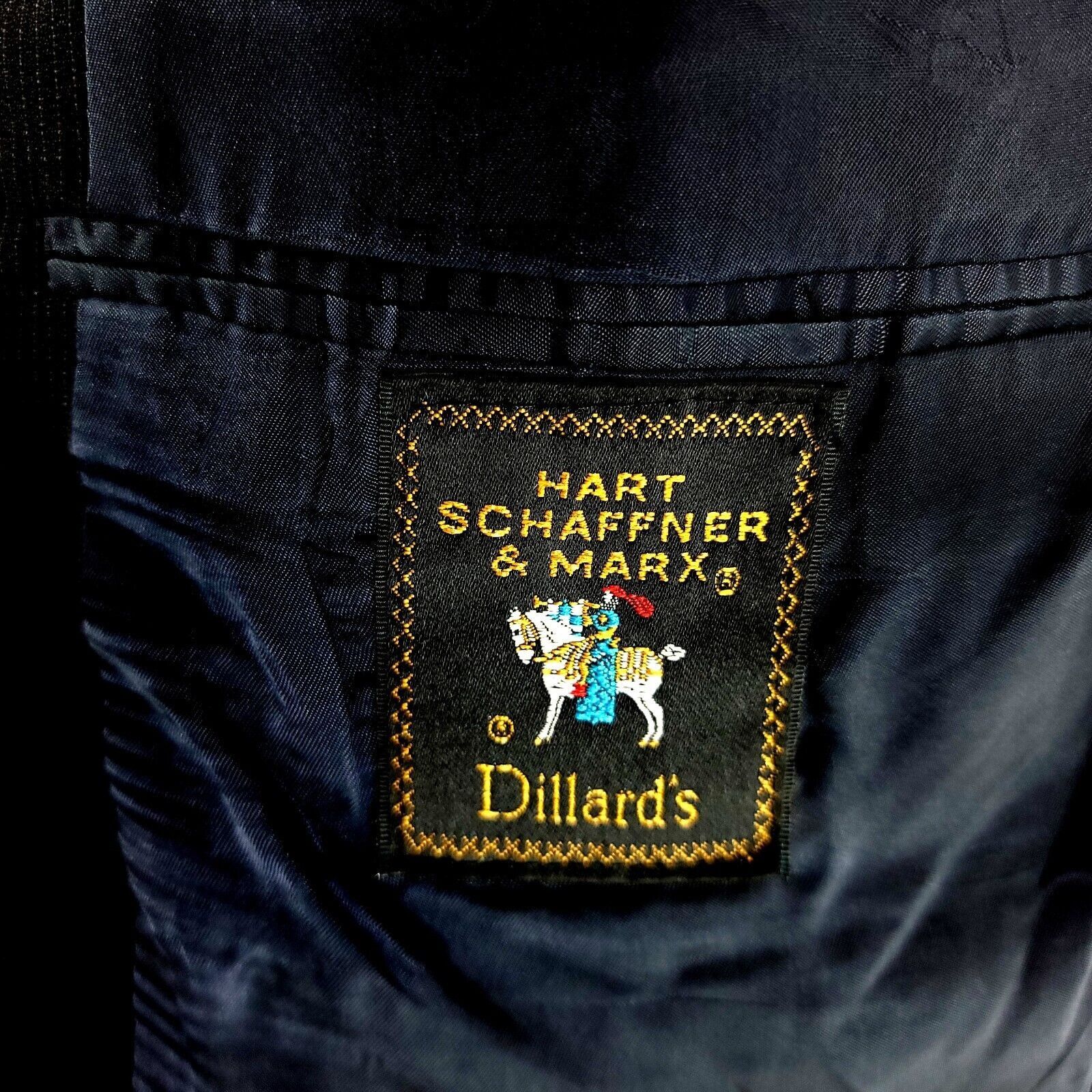 Hart Schaffner Marx Hart Schaffner Marx Wool 3 Button Suit Jacket 42R Black Stri Size 42R - 7 Thumbnail