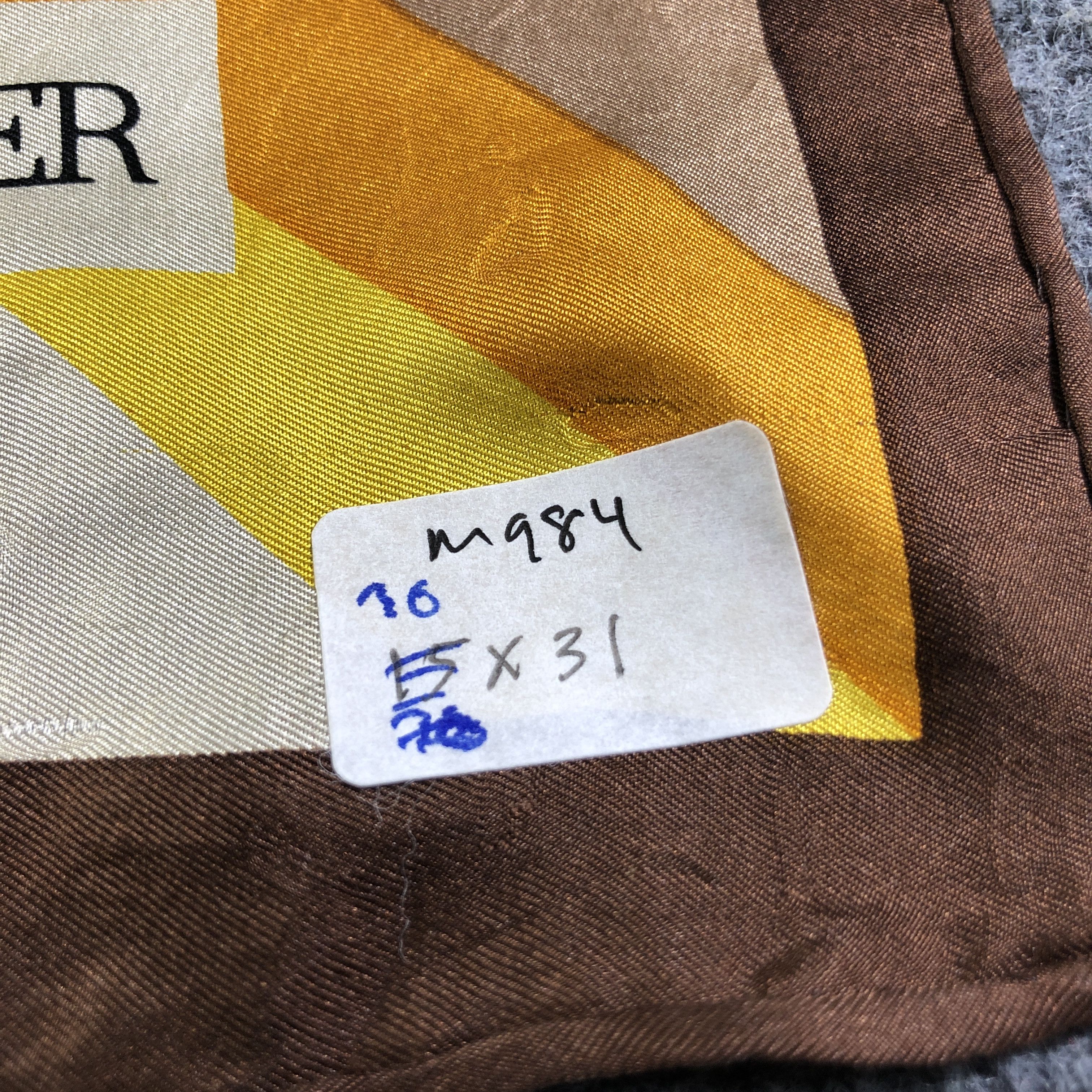 Vintage Roland Munnier Abstract Hand Rolled Silk Scarf M984 Size ONE SIZE - 11 Thumbnail
