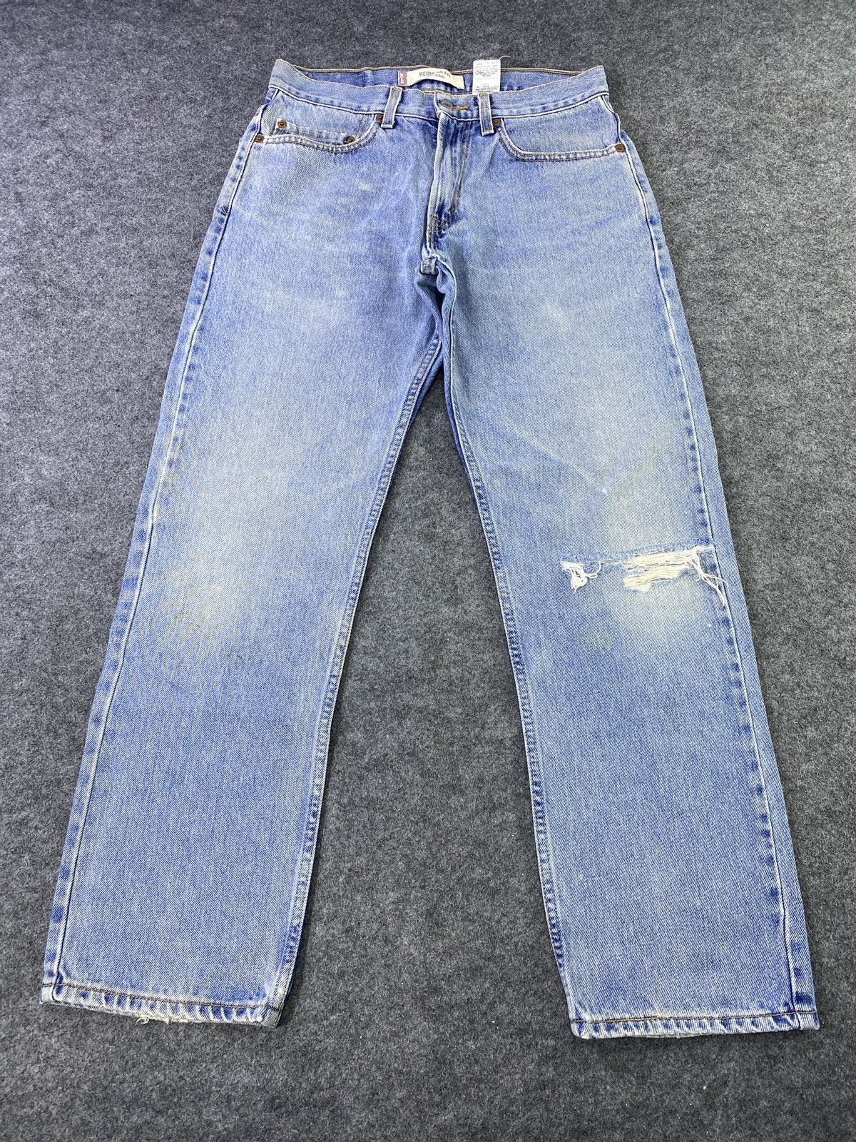 Jean × Levi's × Vintage VINTAGE LEVIS 505 DISTRESS BLUE WASH JEANS - J895 Size US 31 - 2 Thumbnail