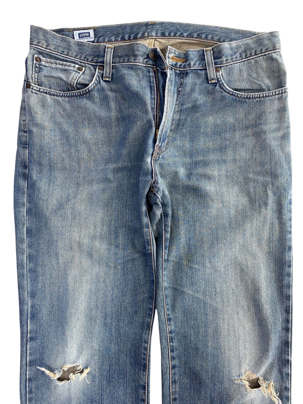 Edwin Vintage Edwin 403 Faded Wash Ripped Style Loose Jeans Size US 36 / EU 52 - 2 Thumbnail