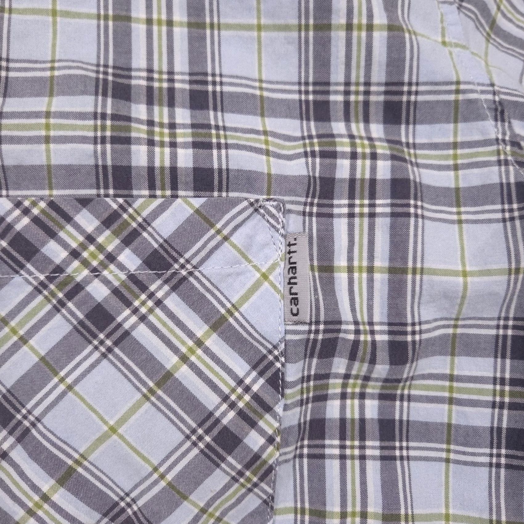 Carhartt Carhartt Shirt Mens 2XL Blue Gray Green Plaid Short Sleeve Button Front Size US XXL / EU 58 / 5 - 5 Thumbnail