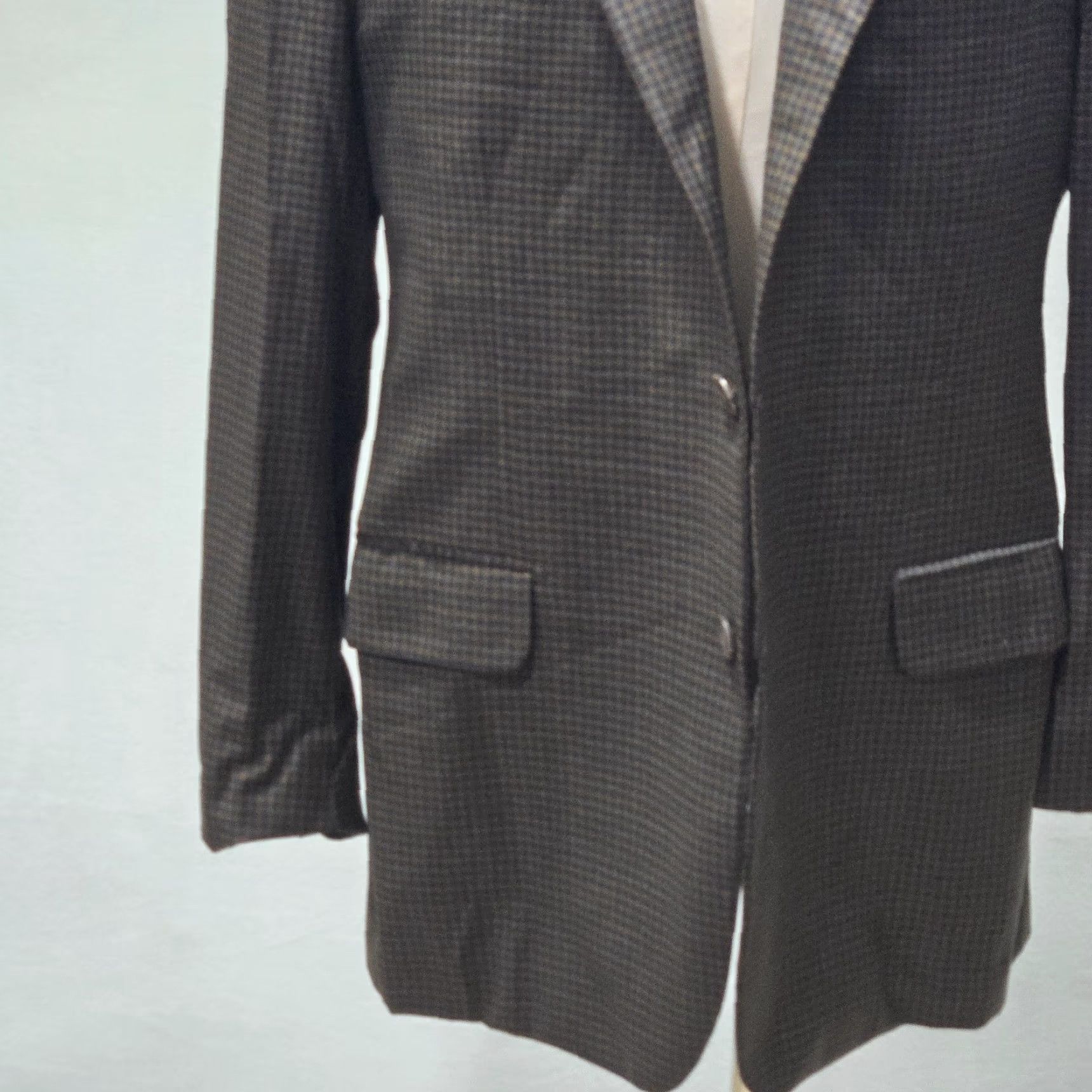 Robert Talbott Robert Talbott Blazer Wool Carmel Jacket Mens Size 40R Check Vintage Two-Button Front Shawl Lined Double-Vented Carded Pattern Brown Men Size 40R - 5 Thumbnail