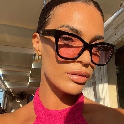 Gucci New Gucci GG1133S 003 Black Frame with Pink Lenses & Logo Size ONE SIZE - 12 Thumbnail