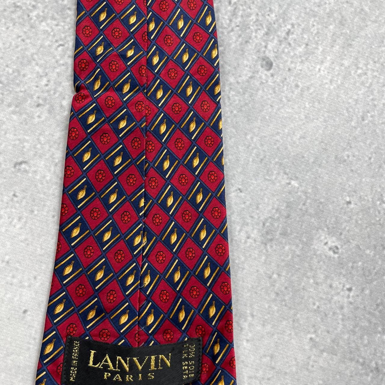 Designer × Lanvin × Vintage Vintage 90s Lanvin Paris Silk Tie Red Size ONE SIZE - 12 Thumbnail