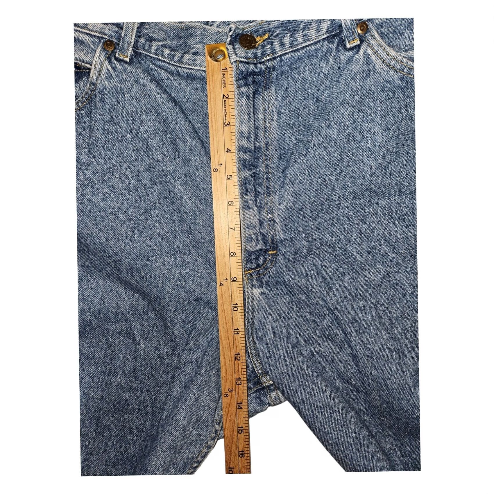 Lee VINTAGE Lee Jeans Women's 18 Plus High Rise 29in Inseam Stone Wash Beige 90s Grunge Y2K Logo Zipper Button Complete 5-Pocket Denim Distressed Stretch? Size 40" / US 18 - 5 Thumbnail