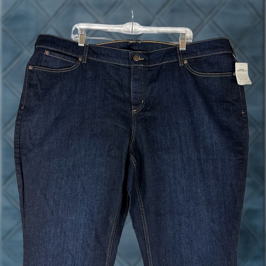 Denime Duluth Duluthflex Boot Cut Jeans Women's 24W 31 Dark Blue Denim NWT Size 42" / US 20 - 1 Thumbnail