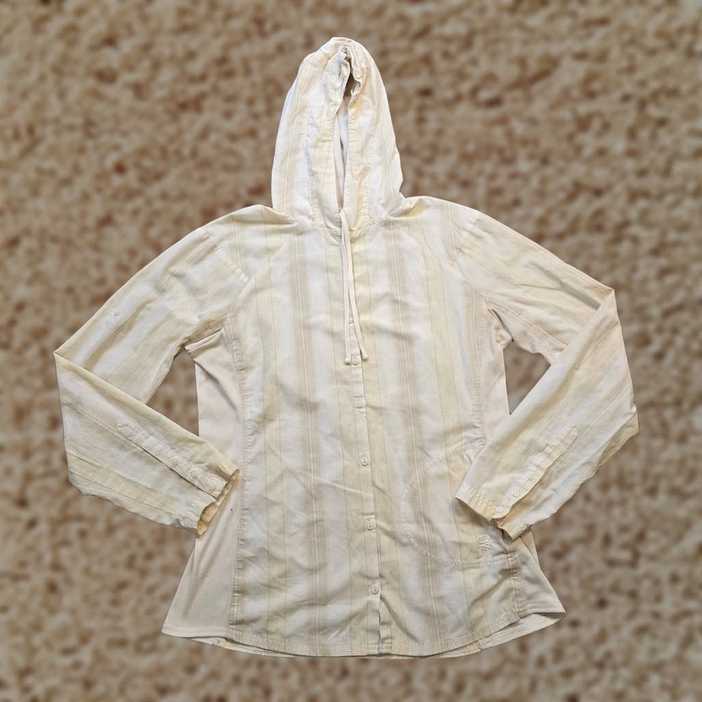 Mountain Hardwear Mountain Hardwear Top Womens 12 Beige Hooded Pockets Striped Casual Button-Up Shirt Size XL / US 12-14 / IT 48-50 - 1 Thumbnail