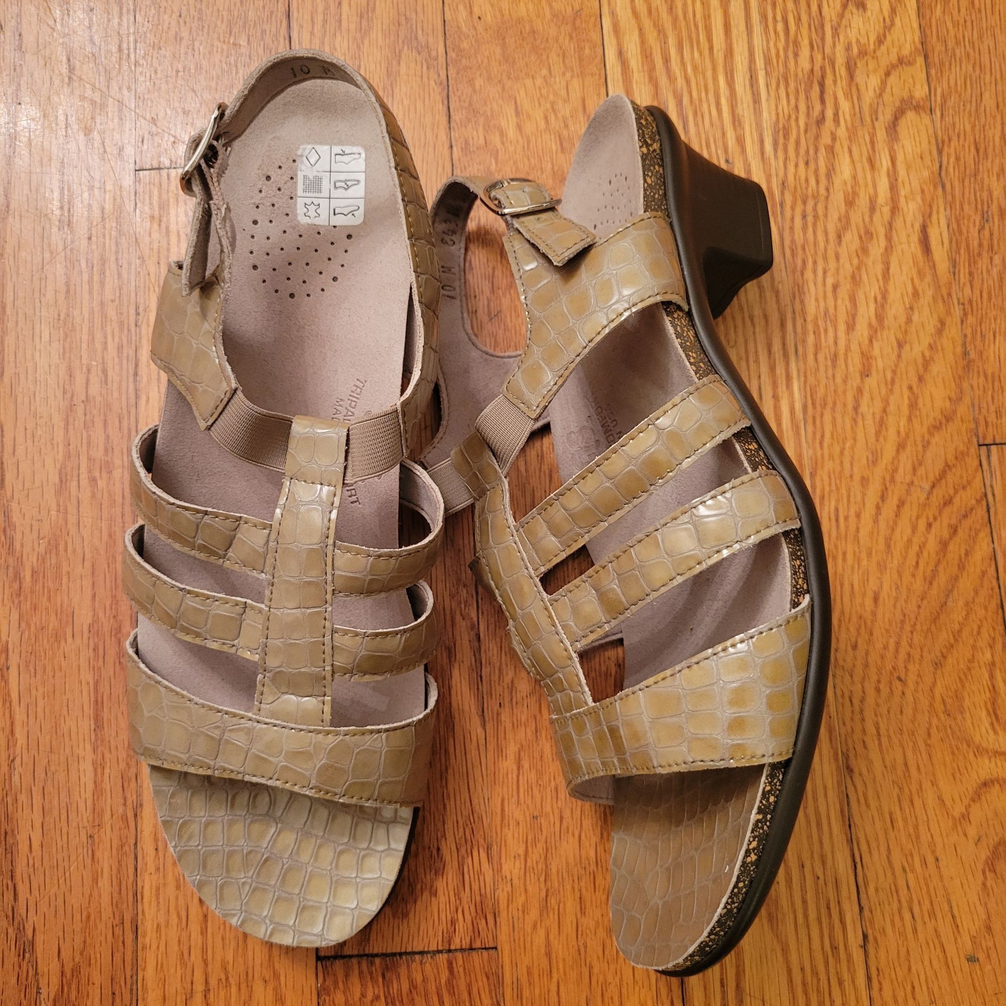SAS SAS Sandals 10M Comfort Leather Heels Open Toe ALLEGRO Taupe Size US 10 / IT 40 - 1 Thumbnail