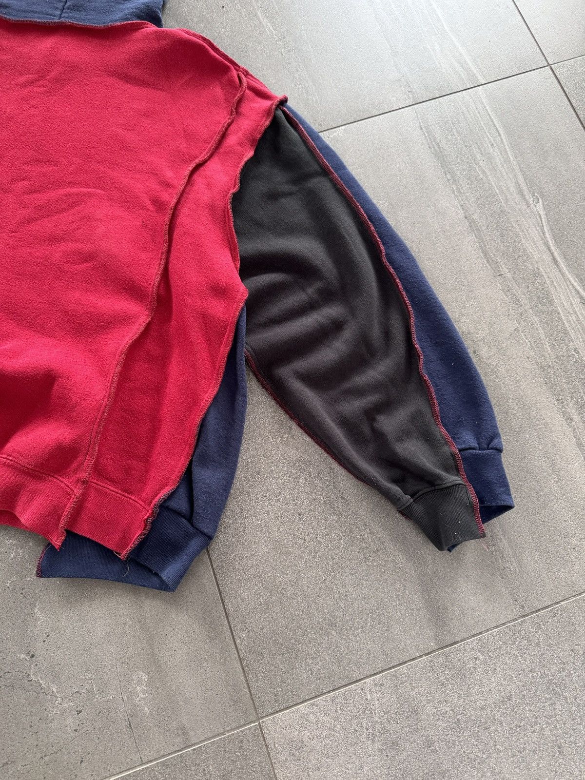 Nike VINTAGE 90s Reworked 1of1 DECONSTRUCTED BIG LOGO NIKE HOODIE Size US M / EU 48-50 / 2 - 12 Thumbnail