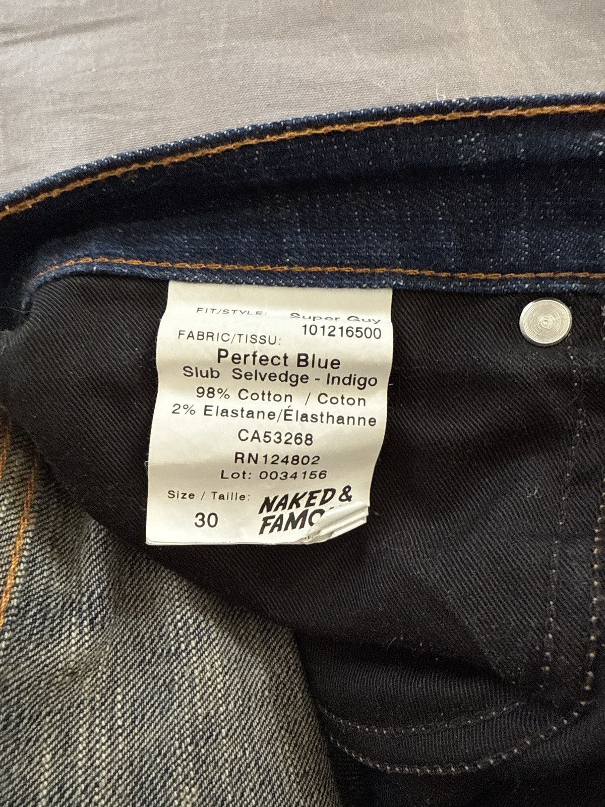 Naked & Famous Naked & Famous Perfect Blue Slub Selvedge Stretch Super Guy Size US 30 / EU 46 - 5 Thumbnail