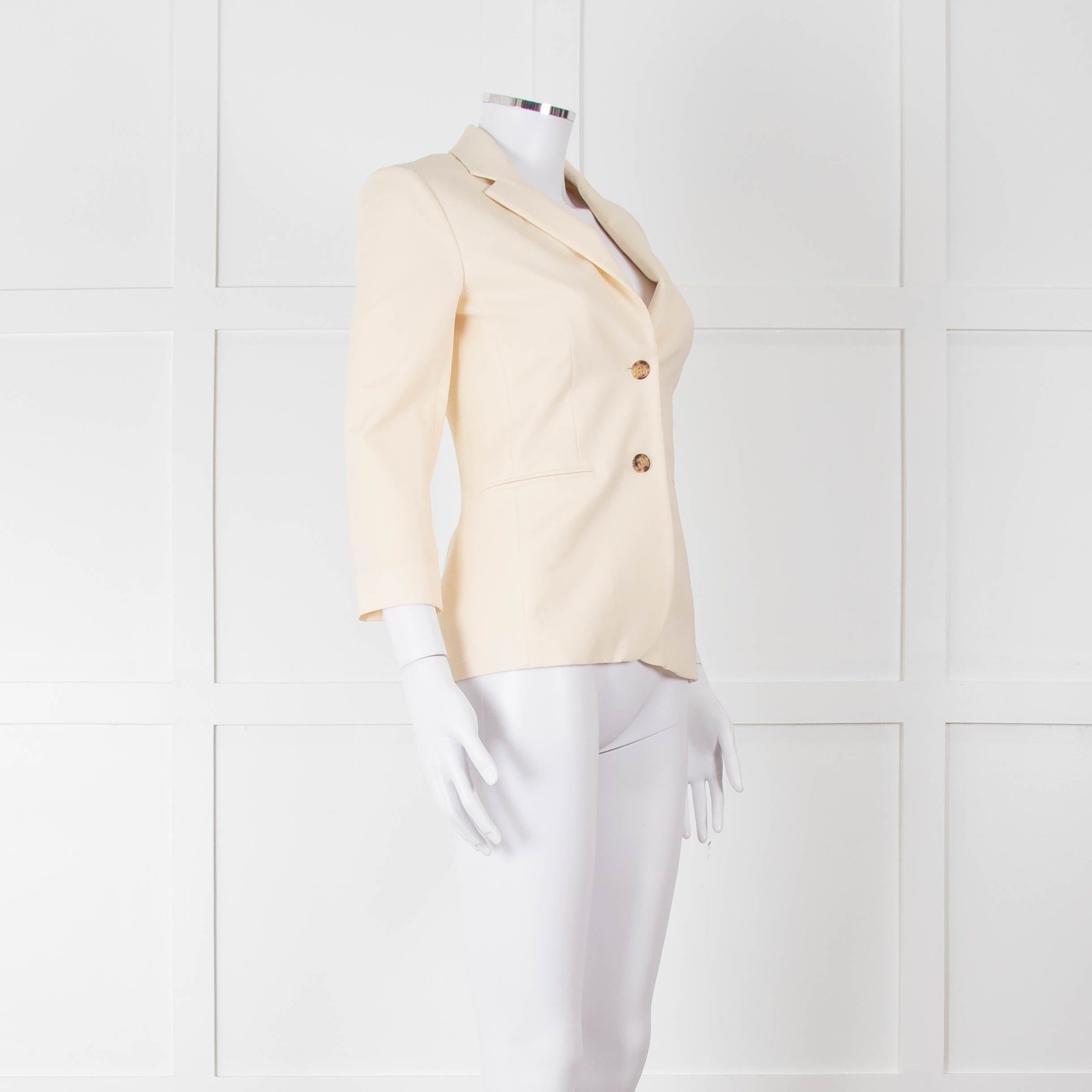 The Row The Row Cream Tailored Wool Blend Blazer Jacket Size M / US 6-8 / IT 42-44 - 7 Thumbnail