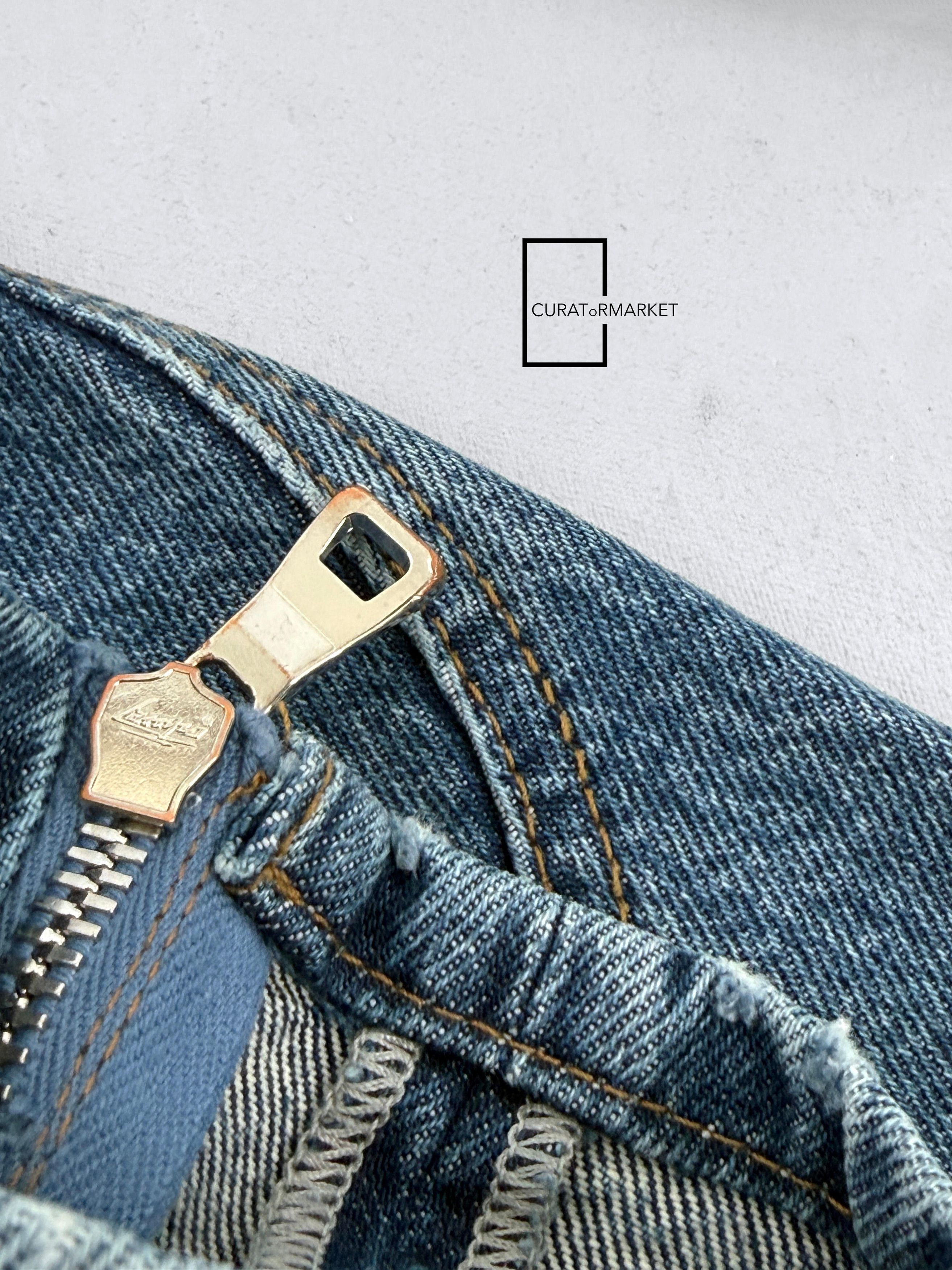 Vetements Multi Zip Embroidered Pocket Patch Biker Runway Jeans FW20 Size US 30 / EU 46 - 15 Thumbnail