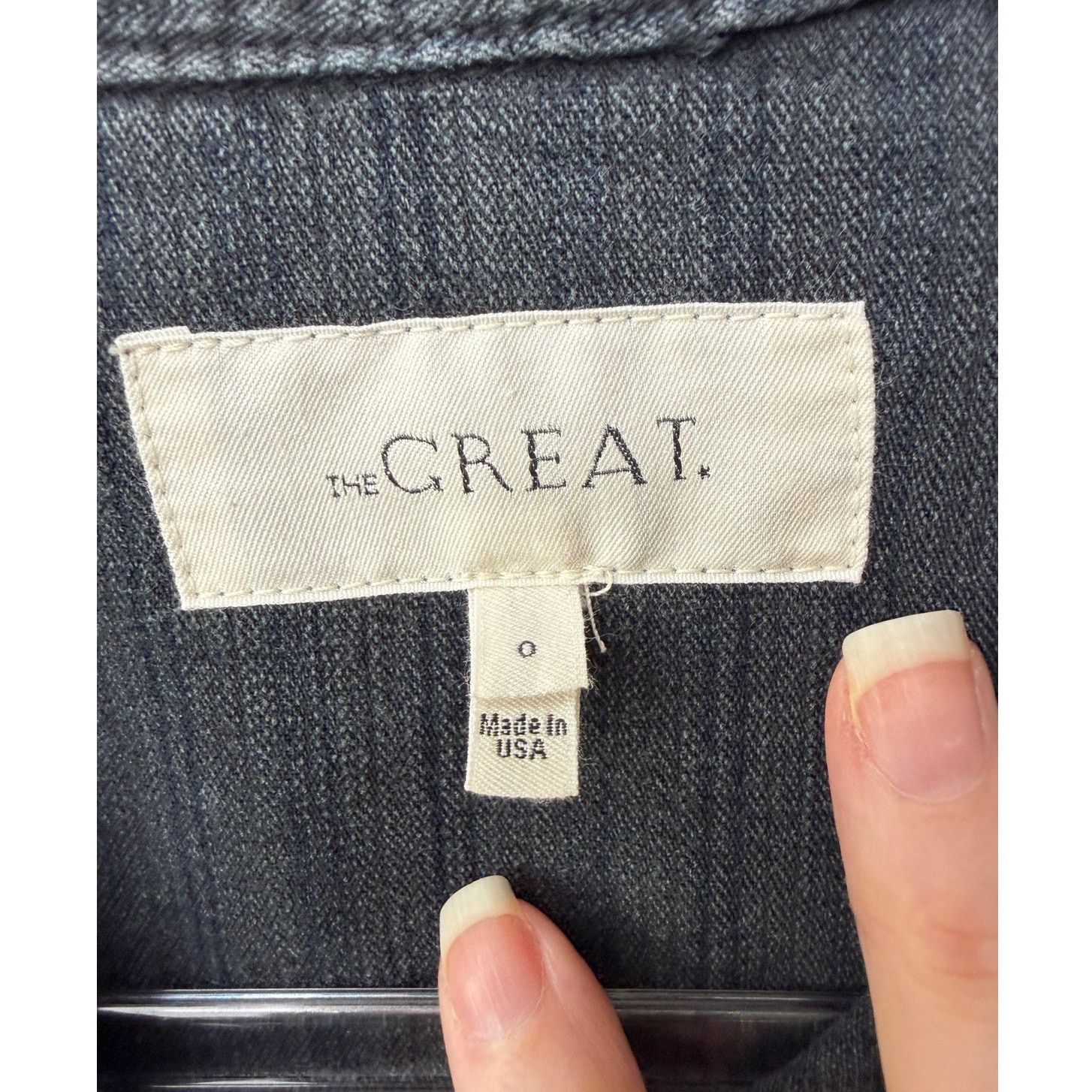 THE GREAT The Great Washed Black Denim Long Sleeve Shirt Size 0 Size XS / US 0-2 / IT 36-38 - 9 Thumbnail