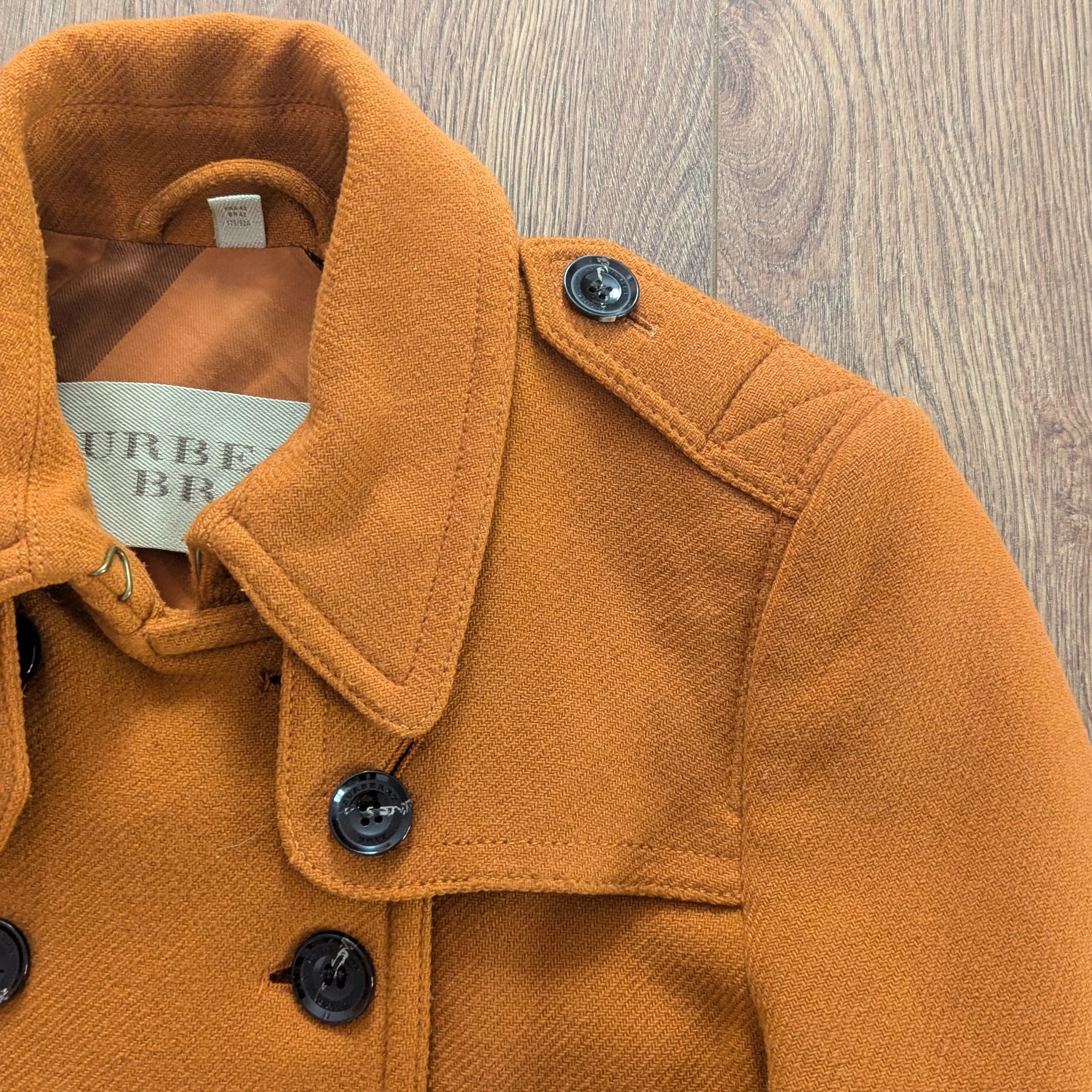 Burberry BURBERRY BRIT Women's Wool Coat Orangre Luxury Brand Size M / US 6-8 / IT 42-44 - 3 Thumbnail
