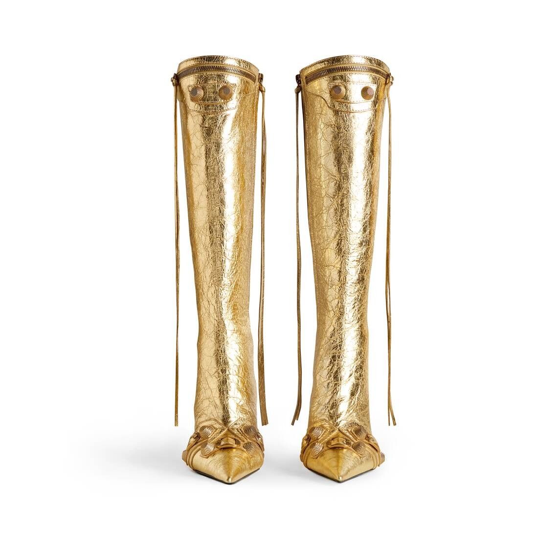 Balenciaga o1w1db10625 Cagole 90mm Boots Metallized in Gold Size US 9.5 / IT 39.5 - 3 Thumbnail