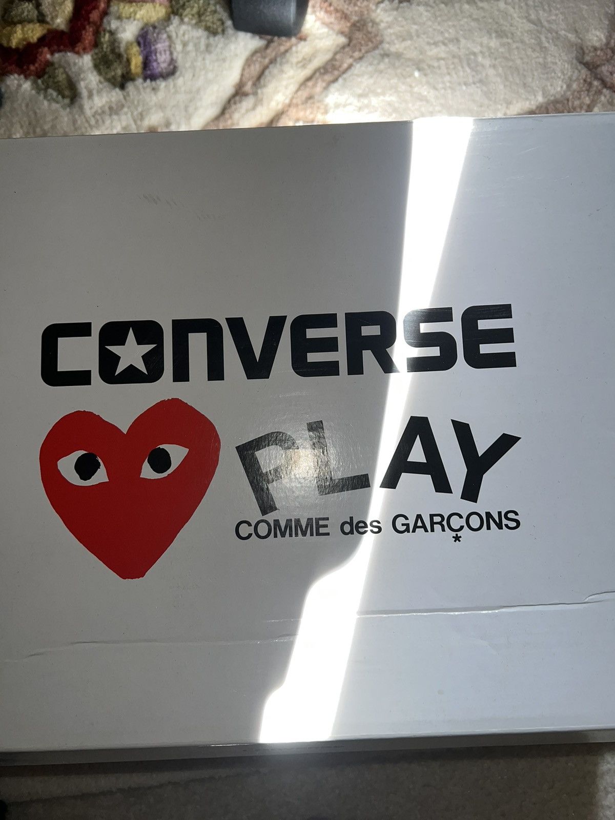 image of Comme Des Garcons x Converse Cdg Play Off White & Red Converse Edition Chuck 70 Shoes in Ivory (Siz