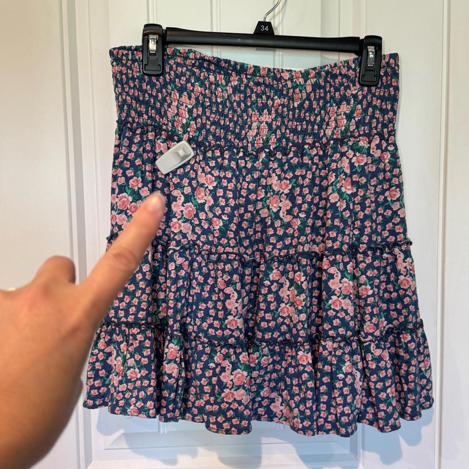 American Eagle Outfitters American Eagle Outfitters Blue Floral Skater Skirt- Large Size 36" / US 14 / IT 50 - 4 Thumbnail